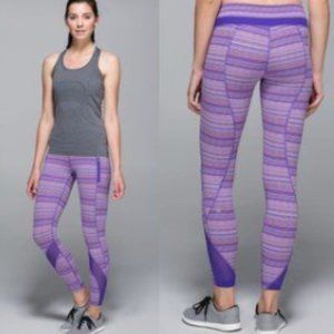 LULULEMON Inspire Tight II Mesh Space Dye Twist Iris Flower SIZE 8